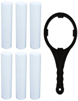 max ro Lexcru Ro Lexpure Premium Quality PP Spun Pre Filter 10" x 2.5 inch + Spanner, Suitable for All RO Water Purifier(Pack of 6) Solid Filter Cartridge