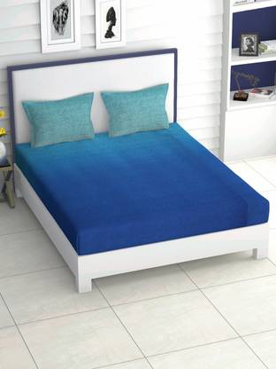 @Home by nilkamal 100 TC Cotton Double Solid Flat Bedsheet