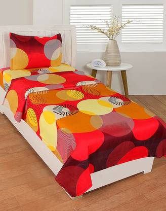 Home Readiness 160 TC Cotton Single Floral Flat Bedsheet
