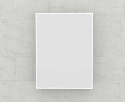 Lycka Sliding Shelf Mirror Cabinet - White Finish Bathroom Mirror