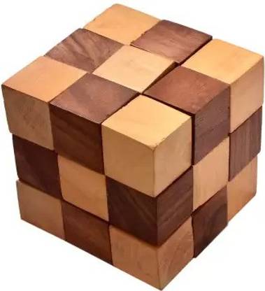 SANJARY High quality Handmade puzzle wooden toys game snake cube dice game for kids wooden toys increase brain power game Dice Puzzle (1 Pieces)