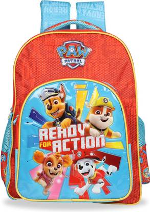 PAW PATROL Pre-School Ready For Action Red & Blue (LKG/UKG/1st std) School Bag