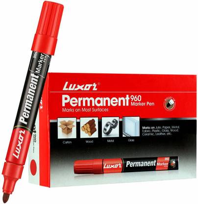 LUXOR 960 Permanent Marker - Red - Box of 10