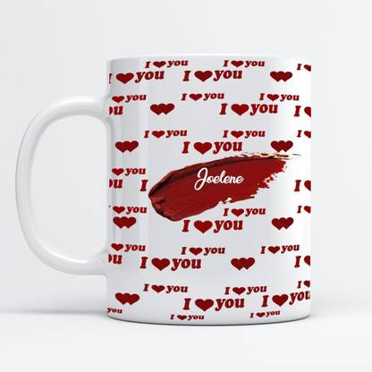 Beautum I Love You Joelene Printed White Ceramic Coffee Mug