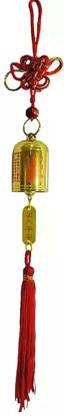 Love Kart Tibetan Car Hanging bell rear mirror - 30 cms Decorative Showpiece  -  30 cm