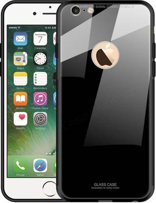 CASE CREATION Back Cover for Apple iPhone 8 , Hard Back Case Easy to Grip Shock Proof Glass Case, Black