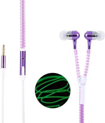 RHONNIUM - 24 - Zip Earphones Zipper Wired Earbud Stereo Earphones Wired