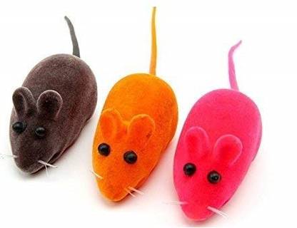 Boston Pet Rubber Mouse Rat Squeak Sound Toys for Cats (Pack of 3) Rubber Soft Toy, Training Aid, Plush Toy For Cat