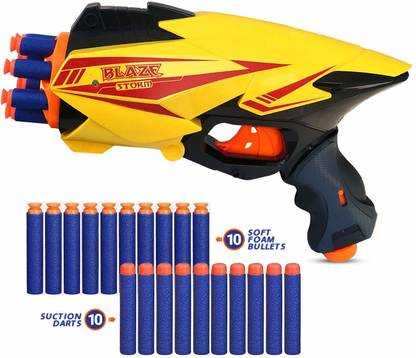 DIVI DIVINE Automatic Load Soft Toy Gun for Boys , Strike Gun , Blaster Gun with 10 Foam Bullets & 10 Suction Dart Bullets Guns & Darts