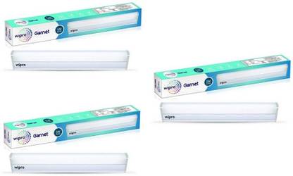 Wipro 5 Watt LED tubelight Batten (Color-White/6500K,Size: 1 feet)- Pack of 3 5 W 27.5 cm Tube Light