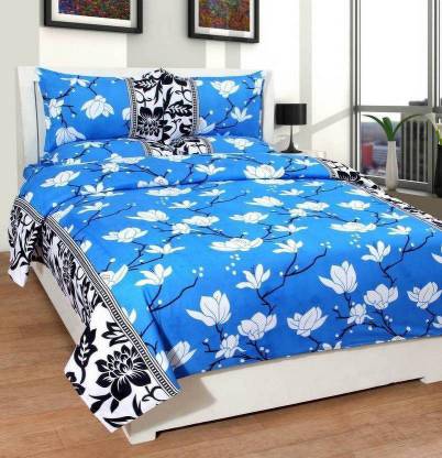 ZESTUREE Microfiber Double Flat 135 TC 3D Printed Bedsheet