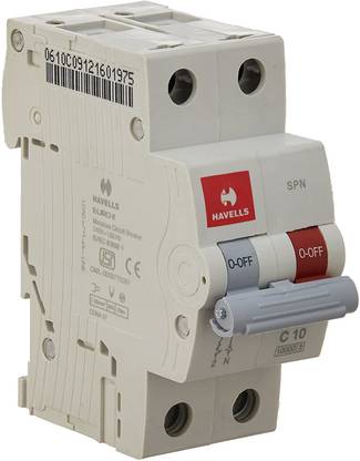 HAVELLS PVC Plastic 10A MCB MCB SPN C Curve MCB