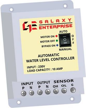 The Galaxy Enterprise Single Phase Fully Automatic Water Level Controller For Borewell Submersible Pump For MCB Starter Only ( Load Capacity 0.5 HP To 1 HP ) Only For Over Head Tank Wired Sensor Security System