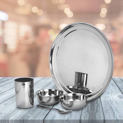tirupaticollection Stainless Steel Stainless Steel Premium Thali Set, 5 Dinner Set