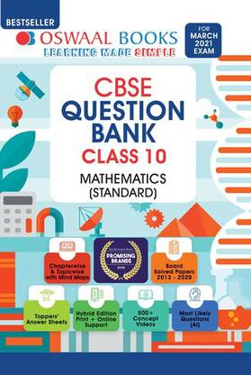 Oswaal Cbse Question Bank Class 10 Mathematics Standard Book Chapterwise & Topicwise Includes Objective Types & MCQ's (for 2021 Exam)