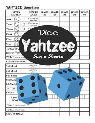 Dice Yahtzee Score Sheets