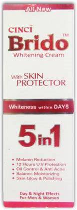 CINCI (ALL NEW) BRIDO WHITENING CREAM(WITH SKIN PROTECTOR)WHITENES WITHIN DAYS 5in1 (30 g)