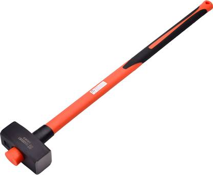 Harden 3KG Professional Stoning Carbon Steel Hammer with Long 90CM Fiberglass Handle - Forged Fine Grain Steel Head Hardened & Tempered, Matt Black Painted Head - 590083 Sledge Hammer