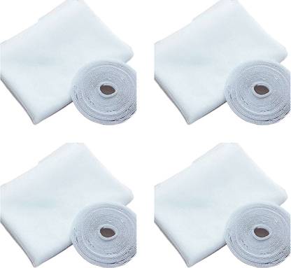 Orcoa Window Net Mesh Screen for Protection from Mosquito, Insect, Bug, Fly etc. with with Hook and Look Tape for Installation. (Pack of 4) Insect Net