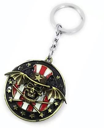 ARK Avenged Sevenfold Music Heavy Metal Band Deathbat Skull Cosplay Fans Collectible Gold Metal Keyring Key Chain Key Chain