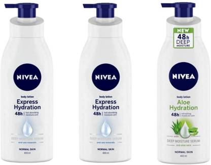 NIVEA Express Hydration & Aloe Hydration Body Lotion 400 ml (Pack of 3) #73