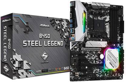 ASRock B450 STEEL LEGEND AM4Socket ATX AMD B450 Chipset DDR4 Motherboard for Desktop