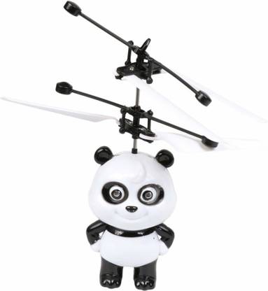 Crafts For You Flying Panda Helicopter Infrared Electronic Sensor Induction Aircraft Plane For Kids