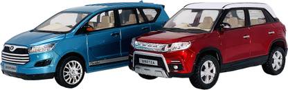 Miniature Mart Carbon Fiber Made Set of 2 Look Like Cars , Crysta & Brezza Toy Cars For Kids (Combo Offer)