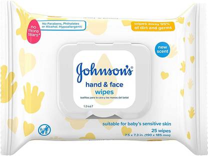 JOHNSON'S Baby Hand And Face Wipes (6 Packs, 25 Sheets Per Pack)