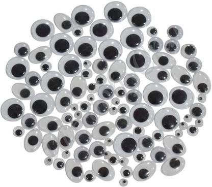 imtion ( 200 Googly Eyes ) Mix Size Craft Making googli Eye Stuffed, Soft Toys, Dolls, Artistry Google Eye 200 pcs (5 Different Sizes, Black and White) Craft Decoration Work-Black;White