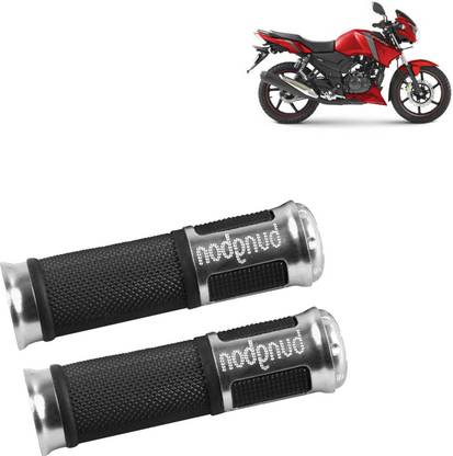 aksmit HNDLEGRIPBNGBONBLKSLVR1617 Handle Bar Grip For TVS Apache RTR 160