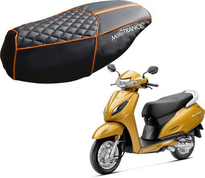 MOTOTRANCE PU Leather Designer Scooter (MTSC-303-BLOR) Single Bike Seat Cover For Honda Activa 5G