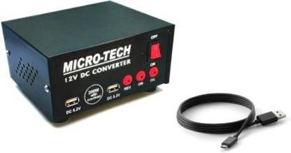 Microtech 200 Watt Converter 12v Dc to Ac Converter with 2 USB Ports for Multiple Applications Car Inverter