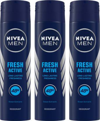 NIVEA MEN Deodorant, Fresh Active, 150ml Deodorant Spray  -  For Men