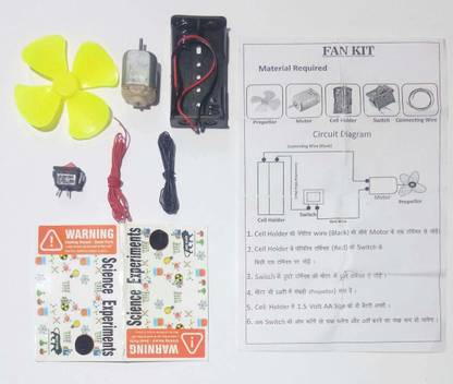 Scientrox Science Project Basic Electric Fan DIY Material Kit for School Project and Models with Manual Paper Inside and Diagram Electronic Components Electronic Hobby Kit