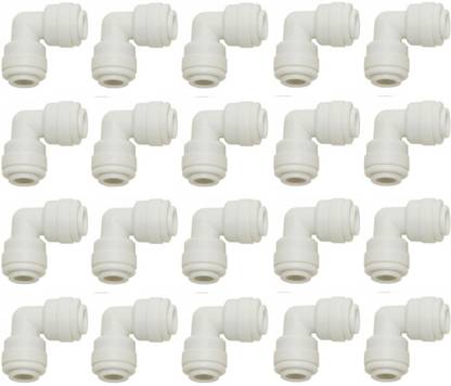 KRPLUS 3/8 Inch Quick Connect to 3/8 Inch Quick Connect Push Fit type Elbow Connector for RO Water Purifier Tube Fitting (Pack of 20 Pcs.) Hose Connector