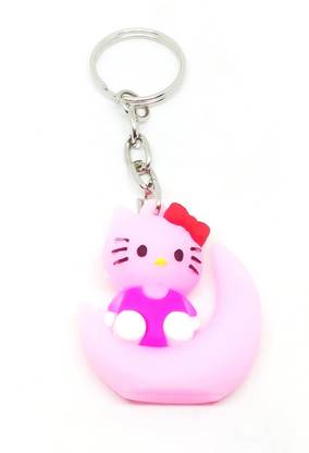 Arkanum ARK1094 Kitty Cat On Moon Rubber keyring Key Chain