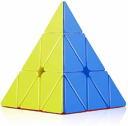 casual 3x3 Pyramid High Speed Triangle Pyraminx Stickerless Magic Rubik's Cube
