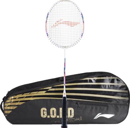 Li-Ning PVS 902 - PV Sindhu Signature Series White Pink Blue Badminton Racquet G4 - 8.25 cm (pack of 1,86 gm)
