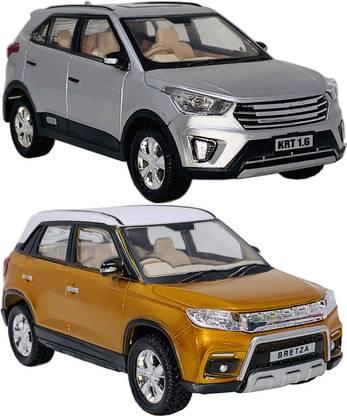 Giftary Set Of 2 Plastic Made Small Size Replica Indian Toy Car Miniature Model Compact SUV Cars for Kids With Pull Back & Go| Boys Car Toys | Children Toy | Toys for Boys | Use As Showpieces (2 Combo Offer Toy Cars)