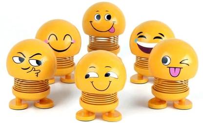 WELCO Cute Emoji Mini Shaking Head Car Ornament (