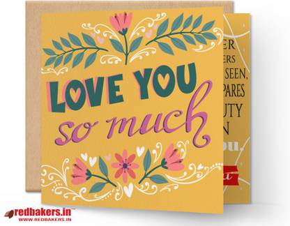 redbakers.in I Love You So Much Greeting Card Greeting Card
