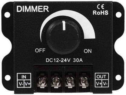 Divinext DC 12V 24V 30A Adjustable Dimmer Switch Control LED Driver Power Supply PWM Dimming Controller 30 A Rotary Dimmer
