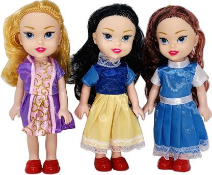 Miniature Mart Set of 3 Small Tiny Pocket Size Fashion Frozen Kids Dolls For Girls , Easy To Carry Doll Set Toys (3 Combo Offer)