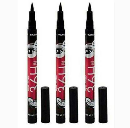 Lecherous high quality waterproof liquid-eye liner 36H no smudge suitable for contact lens users (Deep black) 9 ml