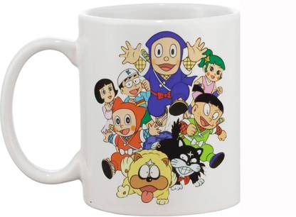 HPS CreationS Nigga Hattori Printed White 325 ml Bone China Coffee Mug