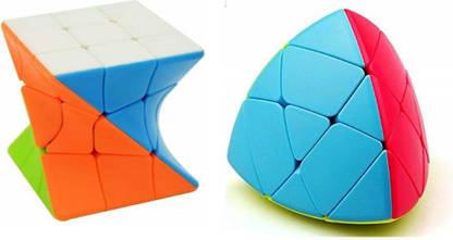 JAYNIL ENTERPRISE High Speed Smooth Stickerless Twister Cube and Pyraminx Triangle Pyramid Curve Cube