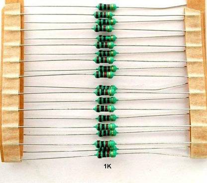 jivith 1K RESISTOR,100PCS,CFR,1/4 WATT,5% Fixed Resistor