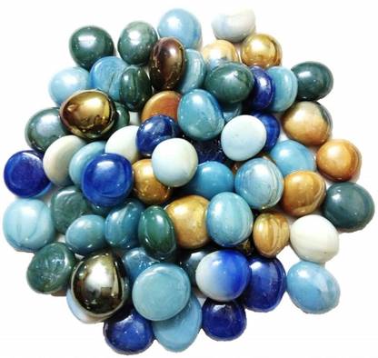 vanni obsession Pebbles Stone for Glass Filler, vase Fillers and Home Garden Decor( 2KG )GLSSPBBLE-24 Polished Round Marble Pebbles