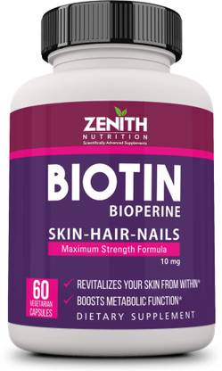 Zenith Nutrition Nutrition Biotin - 10000mcg 60 Nos Lab tested